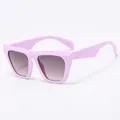 Occhiali da sole squadrati oversize rosa viola con lenti sfumate e rivetti C4 - C4-Montatura Viola Lenti Grigio Sfumato