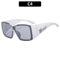 Y2K cyber square sunglasses with silver frame and gray lenses, model C4 style - Mercury Frame Light Grey Lens (C4)