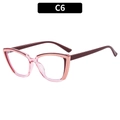 Montatura cat-eye rosa traslucida in TR90 con aste scure, modello C6 per donna - Rosa Trasparente Patchwork Gambe Rosso Vino (C6)