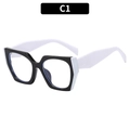 Elegant TR90 butterfly eyeglass frame in black and white finish for women fashion - Black Frame White Leg