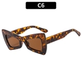 Occhiali da sole cat-eye retrò tartarugati con lenti marroni e montatura spessa - C6-Montatura Tartarugata Lente Tè