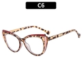 Elegante Katzenaugen-Brille aus TR90 mit Schildpatt-Muster und rosa Akzenten am Oberrand - Außen Rot Innen Leopard (C6)