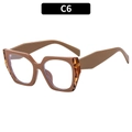 TR90 large frame blue light blocking glasses in warm brown tortoise shell finish C6 - Coffee Frame