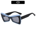Occhiali da sole a farfalla bicolore nero e blu con lenti in grigio scuro opaco - Blu Nero Grigio Chiaro
