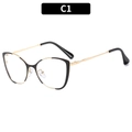 Montatura occhiali cat eye in metallo nero e oro con lenti anti luce blu - Montatura Nero Oro (C1)