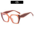 Elegant TR90 oversized square blue light glasses with translucent orange frames for women - Orange Pink Frame Coffee Leg