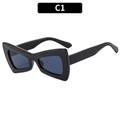 Chic butterfly bow tie shaped sunglasses with black frame and dark blue lenses - Black Grey
