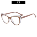 Elegant TR90 cat-eye blue light glasses with brown tortoiseshell and clear frame - Outer Clear Inner Tea (C2)