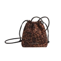 Modische Bucket-Bag mit Leopardenmuster, Kordelzug und verstellbarem Schultergurt - Leopardenmuster