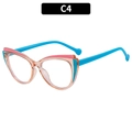 Cat-Eye Blaulichtfilter-Brille aus TR90 mit Rahmen in Blau und Orange (Modell C4) - Außen Pink Blau Innen Champagner (C4)