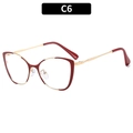 Cat eye blue light glasses frame in elegant wine red and gold finish for women - Wine Red Gold Frame (C6)