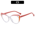 TR90 cat eye blue light blocking glasses in coral orange and transparent finish - Outer Orange Inner Clear (C5)