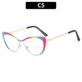 Montatura occhiali cat-eye con bordi sfumati arcobaleno e aste in metallo dorato C5 - Montatura Oro Arcobaleno (C5)