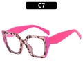TR90 Oversize-Brille mit Leopard-Print-Rahmen und leuchtend rosafarbenen Bügeln - Lila Demi-Rahmen Lilanes Bein