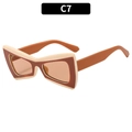 Occhiali da sole a farfalla chic color crema e marrone caramello con lenti colorate - Beige Cachi Tè Chiaro