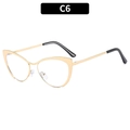 Monture de lunettes œil de chat dorée C6 avec verres transparents anti-lumière bleue - Monture Tout Or (C6)
