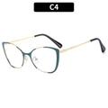 Occhiali anti-luce blu cat-eye con montatura in metallo oro e verde scuro design - Montatura Verde Scuro Oro (C4)
