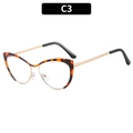Monture de lunettes œil de chat écaille de tortue C3 et métal doré pour femme - Monture Or Léopard (C3)