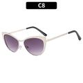 Occhiali cat-eye con montatura in metallo dorato e lenti viola sfumate variante C8 - Montatura Argento Doppia Lente Grigia (C8)