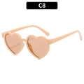 Occhiali da sole a cuore per bambini con protezione UV in rosa pesca e lenti coordinate - Beige / Lenti tè