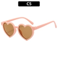 Occhiali da sole a cuore rosa per bambini con lenti marroni e protezione UV - Montatura Beige Opaco Lenti Tè