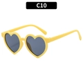 Lunettes de soleil coeur pour enfants avec monture jaune et verres gris - Monture Jaune Verres Gris