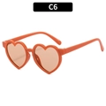 Lunettes de soleil cœur anti-UV pour enfants, coloris orange vif tendance C6 - Monture Rouge Orange Mat Verres Thé