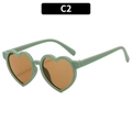 Lunettes de soleil cœur pour enfants avec monture vert menthe et verres ambre - Monture Vert Herbe Verres Thé