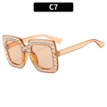Kinder quadratische Bernstein-Sonnenbrille mit glitzernden Strasssteinen am Rahmen - Transparenter Tee-Rahmen Tee-Gläser