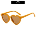 Lunettes de soleil pour enfants en forme de cœur avec monture orange et verres bruns - Monture Jaune Terre Verres Thé