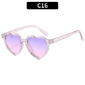Lunettes de soleil coeur enfant avec monture pailletée rose transparent et verres dégradés - Monture Rose Pailletée Verres Dégradés Violet Rose