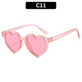Lunettes de soleil roses en forme de cœur pour fillettes avec protection UV rose - Monture Rose Transparente Verres Roses