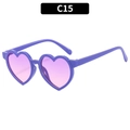 Lunettes de soleil cœur pour enfants avec monture violette et verres dégradés chic - Monture Violette Verres Violet Rose
