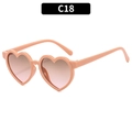 Lunettes de soleil coeur pour enfants avec monture rose pêche et verres dégradés - Monture Thé Clair Verres Dégradés Thé Rose