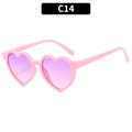 Lunettes de soleil cœur roses pour enfants avec verres dégradés violets C14 - Monture Rose Verres Roses