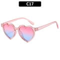 Lunettes de soleil cœur rose pailleté pour enfants avec verres dégradés bleu et UV - Monture Rose Pailletée Verres Dégradés Rose Bleu