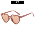 Lunettes de soleil coeur pour enfants en rose poudré avec verres bruns protecteurs - Monture Rose Verre Thé
