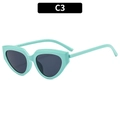 Cat eye sunglasses in mint green frame with dark grey lenses and retro style - Green Frame Grey Lens (C3)