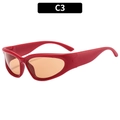 Gafas de sol deportivas Y2K para niños con montura roja futurista y lentes ámbar - Montura Roja Mate Lentes Té
