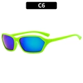 Y2K style sunglasses with neon green plastic frames and blue purple gradient lenses C6 - Green Frame Green Mirror Lens (C6)