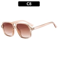 Vintage champagne double-bridge pilot sunglasses with brown gradient lenses (C8 variant) - Metal Hinge / Champagne Frame / Tea Lens