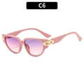 Occhiali da sole cat-eye rosa con lenti sfumate e dettagli in perle dorate - Montatura Arancione Lenti Viola Rosa (C6)
