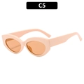 Gafas de sol retro cat-eye color albaricoque gelatina con lentes marrones C5 - Montura Beige Lentes Té