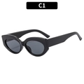 Gafas de sol negras de ojo de gato con acabado de gelatina y lentes oscuras - Montura Negra Lente Gris