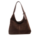 Bolso hobo vintage de ante marrón oscuro con etiqueta de Smile & Fashion - Marrón