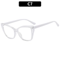 Γυαλιά TR90 cat-eye με διάφανη πρόσοψη και λευκούς βραχίονες για κομψή εμφάνιση - Διαφανές Λευκό (C7)