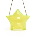 Neon yellow star shaped transparent PVC crossbody bag with a gold metal chain strap - Transparent Green