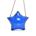 Chic transparent blue star shaped evening bag with golden metal chain strap - Transparent Dark Blue