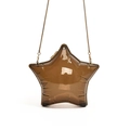 Star shaped crossbody bag in translucent brown acrylic with a gold chain strap - Transparent Coffee