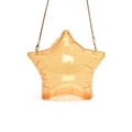 Star shaped orange translucent acrylic crossbody bag with a gold snake chain strap - Transparent Yellow
